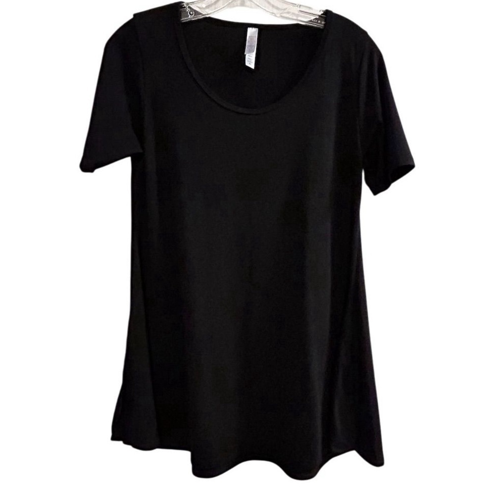LuLaRoe Women's XS Black Hi-Lo Short‎ Sleeve Top Casual Relaxed Fit